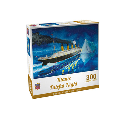 Masterpieces 300 Piece Jigsaw Puzzle for Adults and Families - Titanic Fateful Night - 19.25"x26.63"