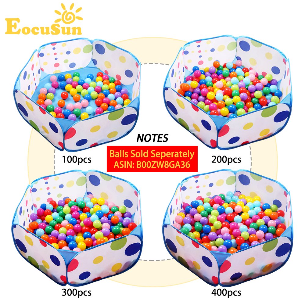 EocuSun Kids Ball Pit Large Pop Up Toddler Ball Pits Tent for Toddlers Girls Boys for Indoor Outdoor Baby Playpen w/Zipper Storage Bag, Balls Not