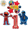 Sesame Street Elmo and Cookie Monster 1st Birthday Party Supplies Balloons