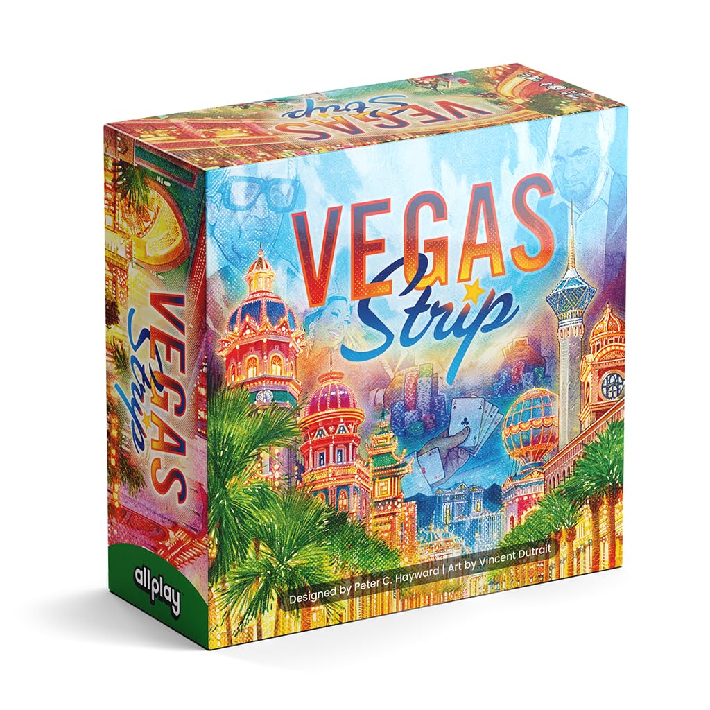 Allplay Vegas Strip Board Game for Adults and Families - Take Big Gambles, Bluff with Your Friends - Know Secrets About Corrupt Casinos - Team Mode