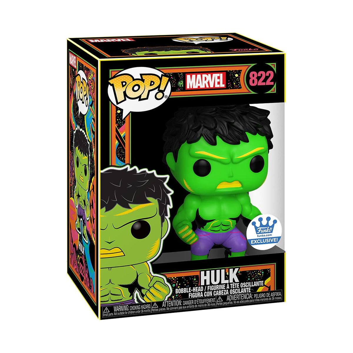 POP! Marvel Avengers: Hulk Black Light Vinyl Figure - Shop Exclusive