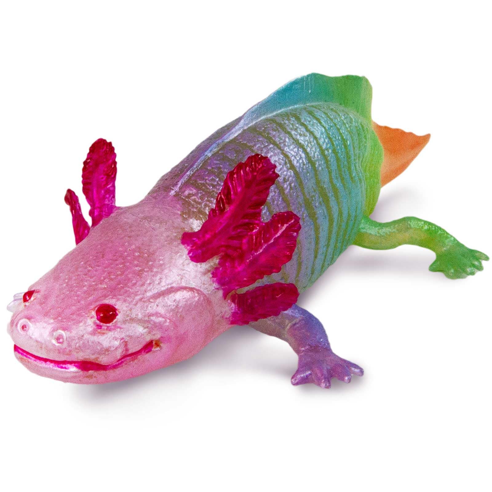 Safari Ltd. Rainbow Axolotl - Vibrant 7" Amphibian Figurine - Educational Toy for Boys, Girls, and Kids Ages 3+