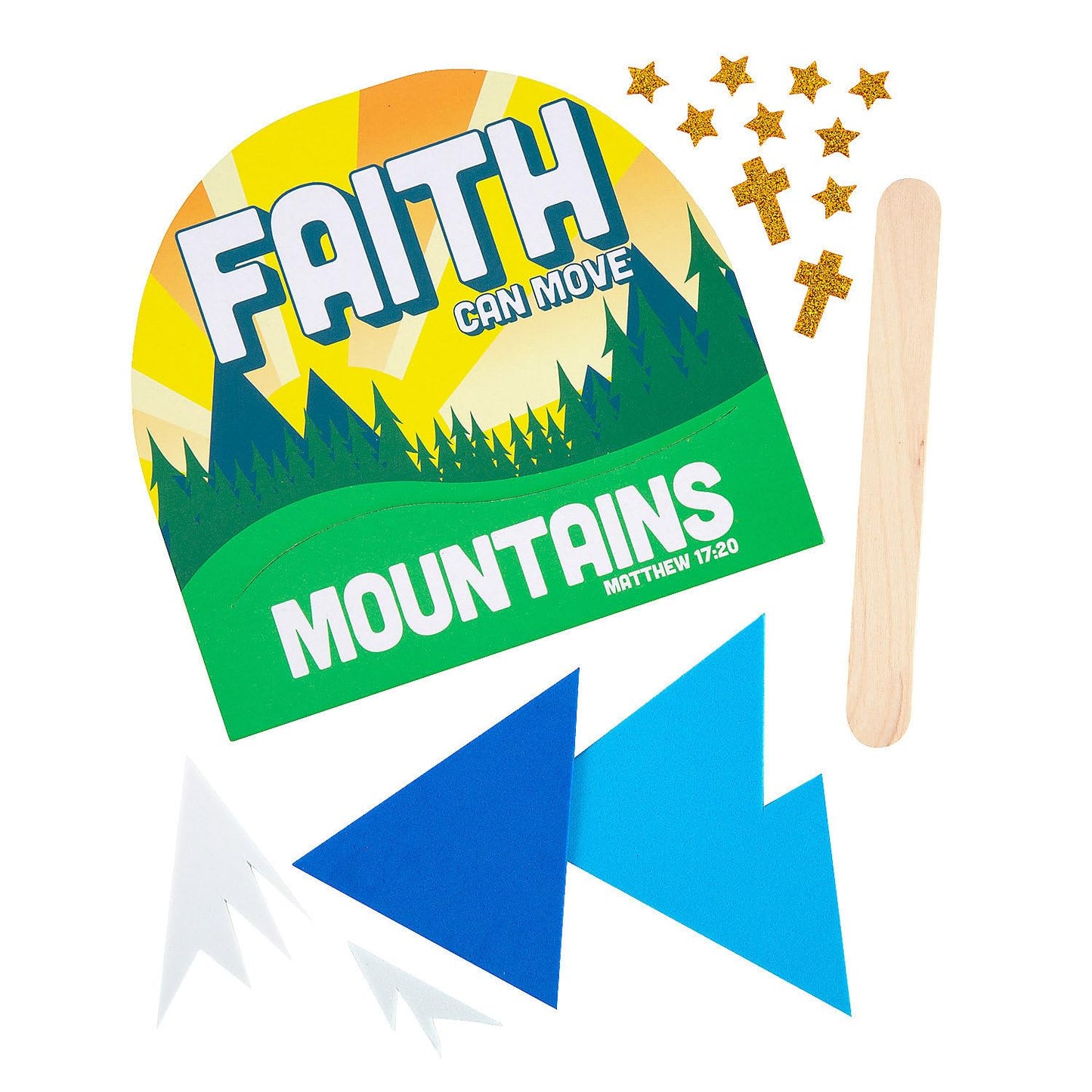 Fun Express Faith Can Move Mountains Pop-Up Craft Kit - Set of 12 6.5" x 6" Perfect for DIY Crafting Projects Inspirational Religious Art Great