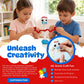 Fork Creativity Set, 100 Sets Forky DIY Creative Crafts Pack Plastic Sporks Red Pipe Cleaners Googly Eyes Popsicle Stick