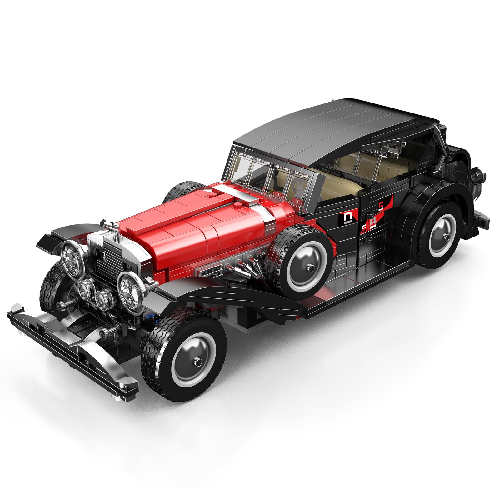 Mould King 10114 Convertible Sports Car Building Kit, 1308 PCS Creative Model Set for Teens & Adults, Collectible Display Car Toy for Home or Office
