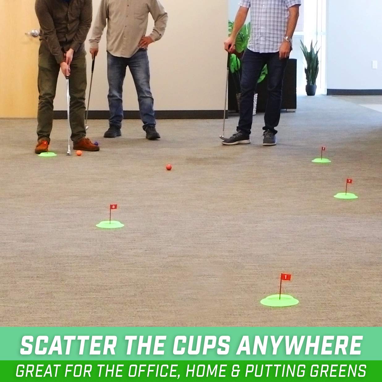 GoSports Pure Putt Challenge Mini Golf Game - Build Your Own Course at Home, The Office or On The Green - Includes 9 Holes, 4 Balls, Dry-Erase