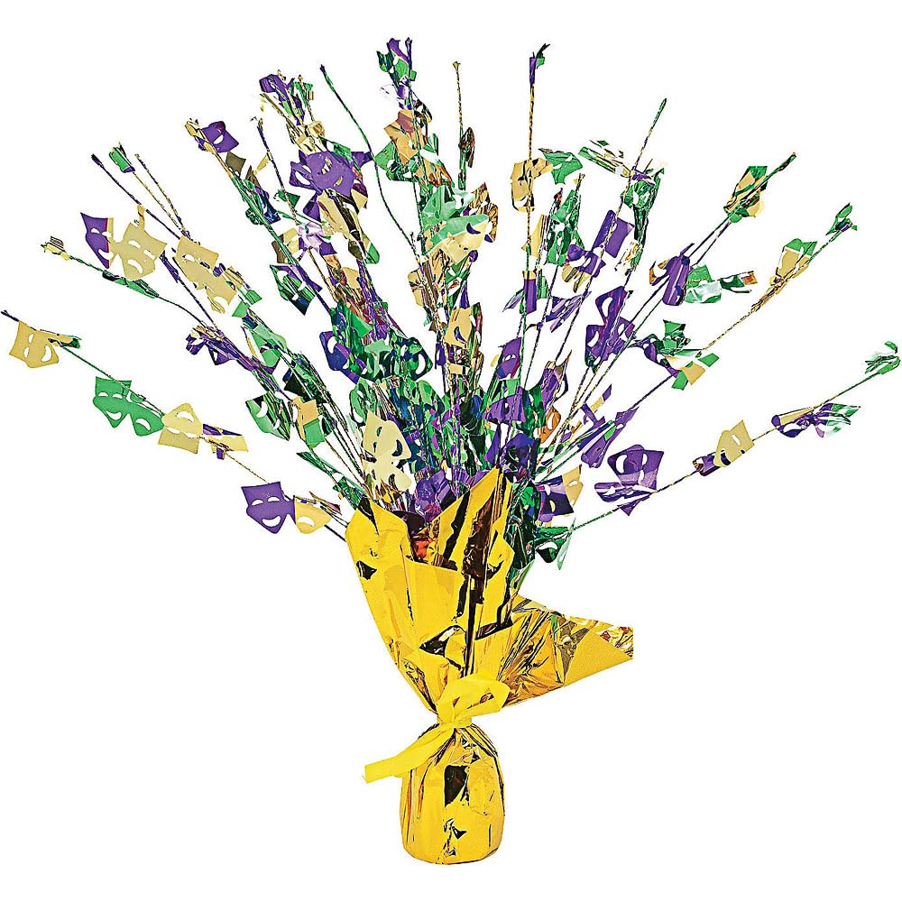 Fun Express - Mardi Gras Foil Burst Decoration - Party Decor - General Decor - Centerpieces - 1 Piece