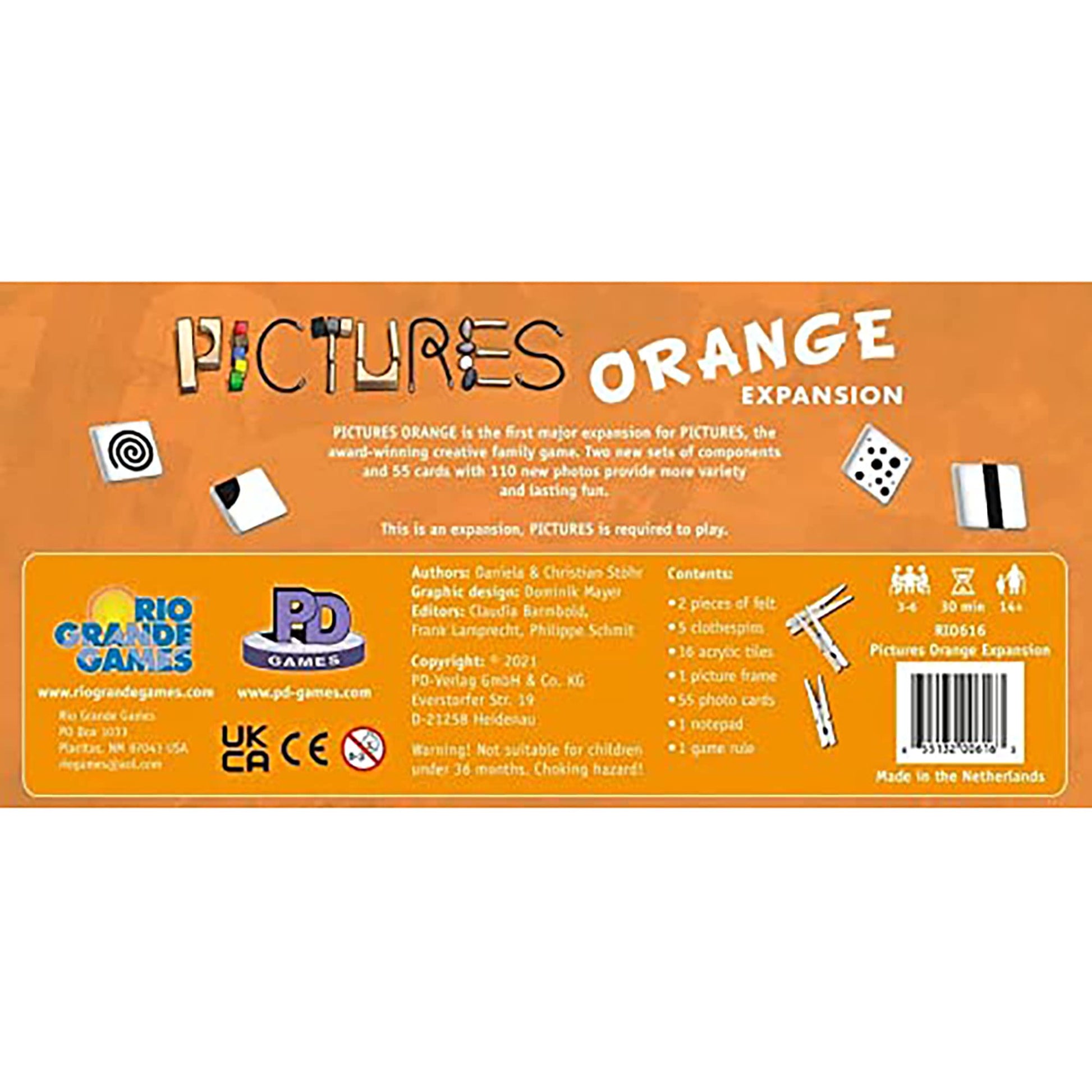 Rio Grande Games Pictures Orange Expansion Board Game for Family, Creative Party Games with 55 New Cards, Play for Ages 14 Plus, 3-6 Players