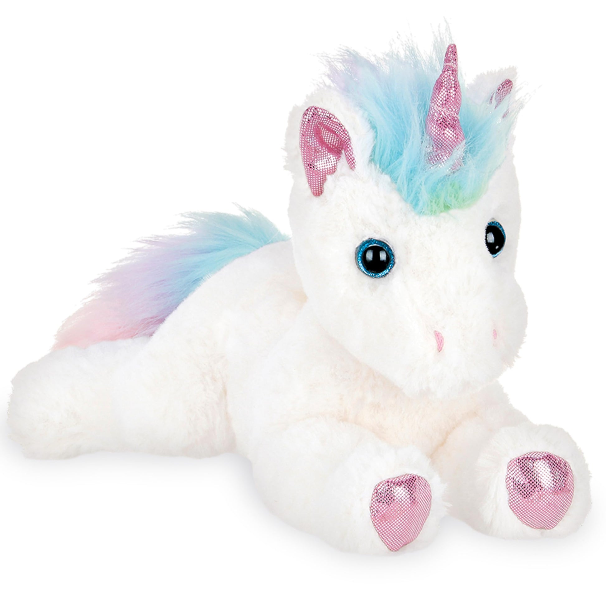 Bearington Rainbow Shimmers Unicorn Stuffed Animal - 10" Fluffy and Cuddly White Stuffed Unicorn Plush with Soft Plush Fur for Play and Cuddles