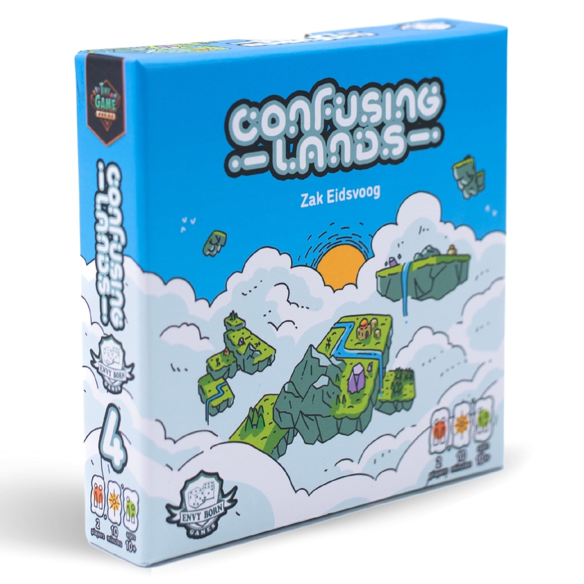 Confusing Lands | Whimsical Themed Travel Size Board Game You Can Play Anywhere | Strategic Card Placement Game | Solo Board Game | 1 - 2 Players