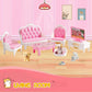 Xadothat Dollhouse Furniture Set, Complete Room Collection with Kitchen, Dining, Living Room, Bedroom and Bathroom Accessories, Plastic (36-Piece