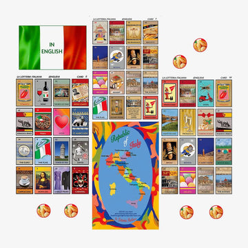 La Loteria Italiana | Fun Italian Bingo Game for Kids & Adults | 54 Colorful Cards with Tokens | Great for Family Game Night | 3-10 Players, Ages 7+ |