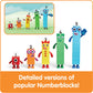 hand2mind Numberblocks Friends One to Five, Action Figure Set, Toy Figures & Playsets, Small Figurines for Kids, Counting Blocks, Numbers