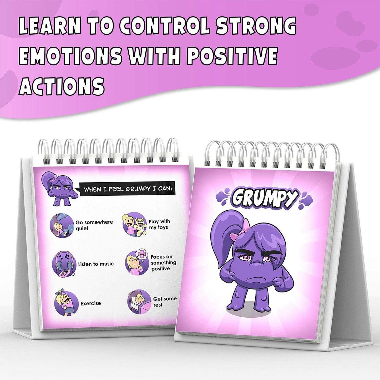 Feelings Flipbook for Kids by Professional Therapists - Learn to Identify 20 Different Emotions - Moods Coping Skills and Anger Control - For Children