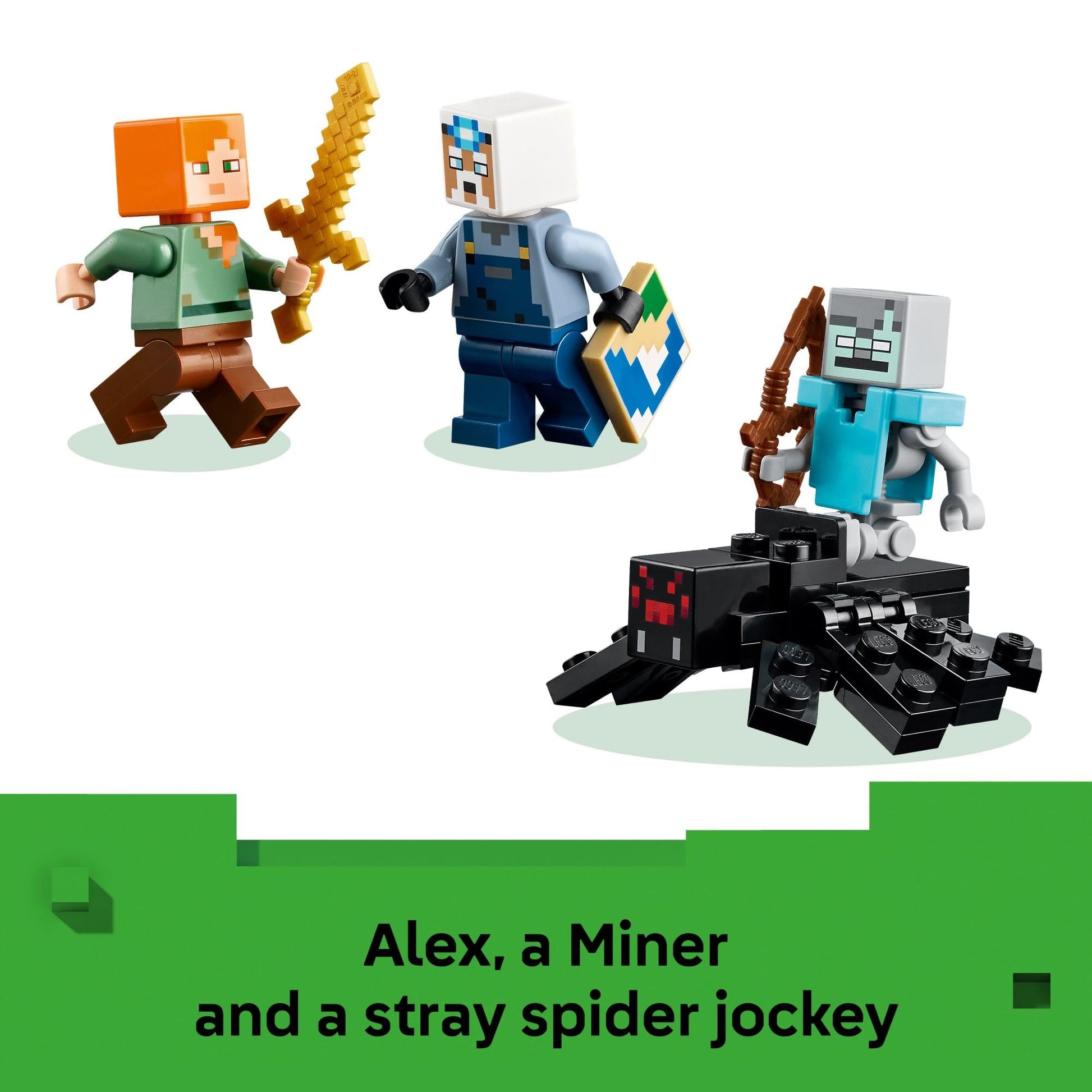 LEGO Minecraft the Pickaxe Mine Kids Toy - Building Set for Boys and Girls - Minecraft Toy for Gaming Fans 8+ - Includes Alex, Miner, and Stray Spider