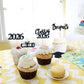 30 PCS Graduation Cupcake Toppers 2026 Diploma Grad Cap Cake Toppers Food Picks for Party Supplies and Graduation Party Favors 5 Styles