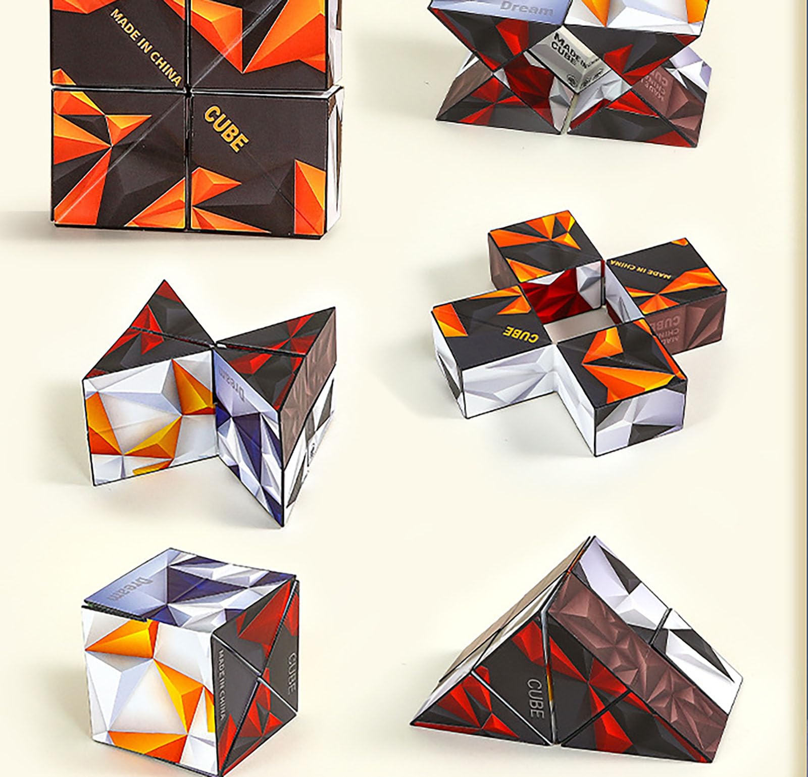 Magic Cube 2 in 1 Set Puzzle Brain Teasers Toy Geometric Brain Teaser Puzzles Geometry 3D Logic IQ Games Puzzle Cubes for Kids and Adults (Diamond)