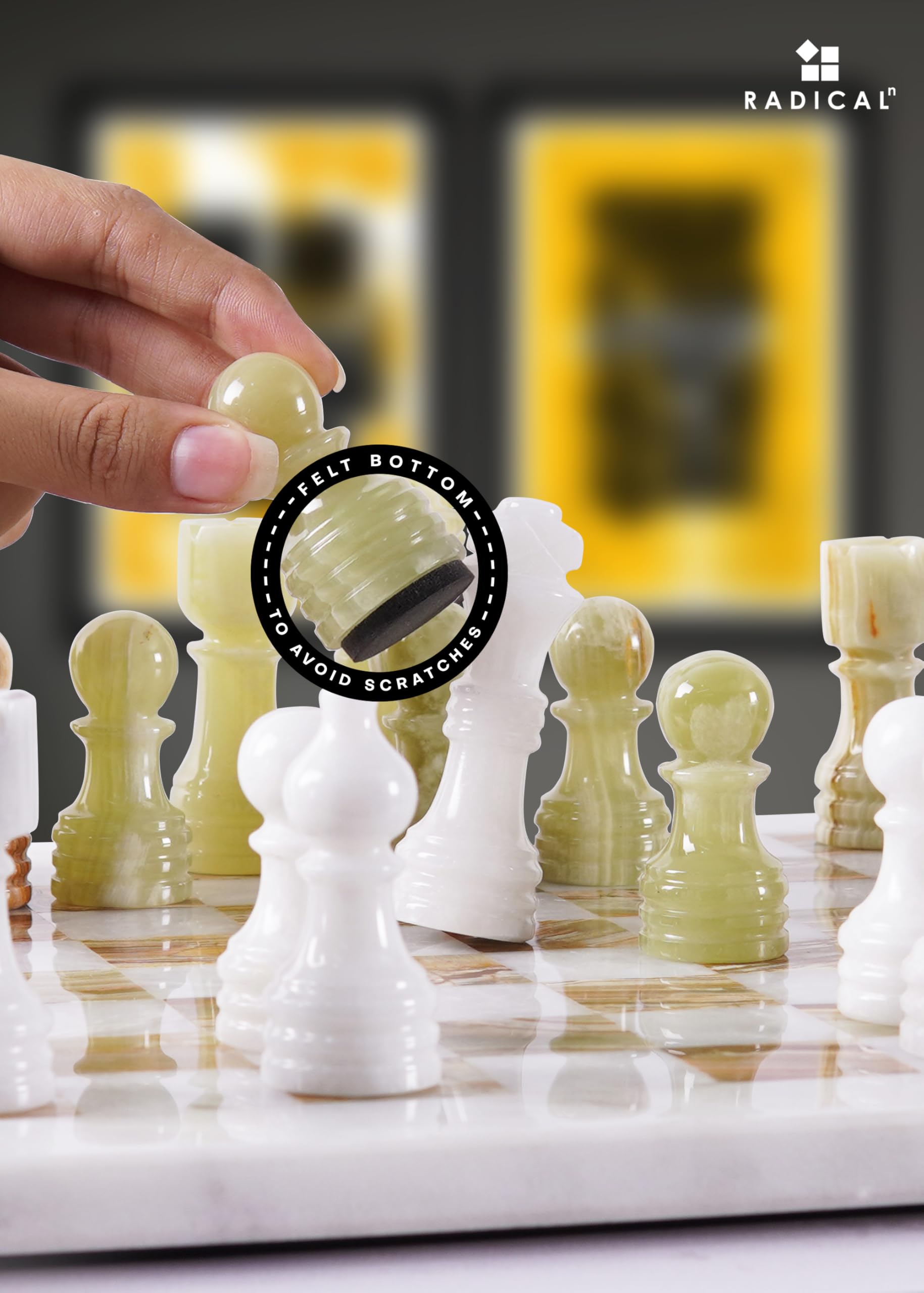 Radicaln Marble Chess Set 12" Luxury Board Game & Chess Sets for Adults