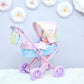 Olivia’s Little World Magical Shimmer Deluxe 2-in-1 Baby Doll Stroller with Matching Mini Diaper Bag, Iridescent Rainbow