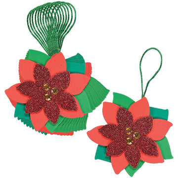 Poinsettia Ornament Craft Kit - Crafts for Kids and Fun Home Activities - Makes 12