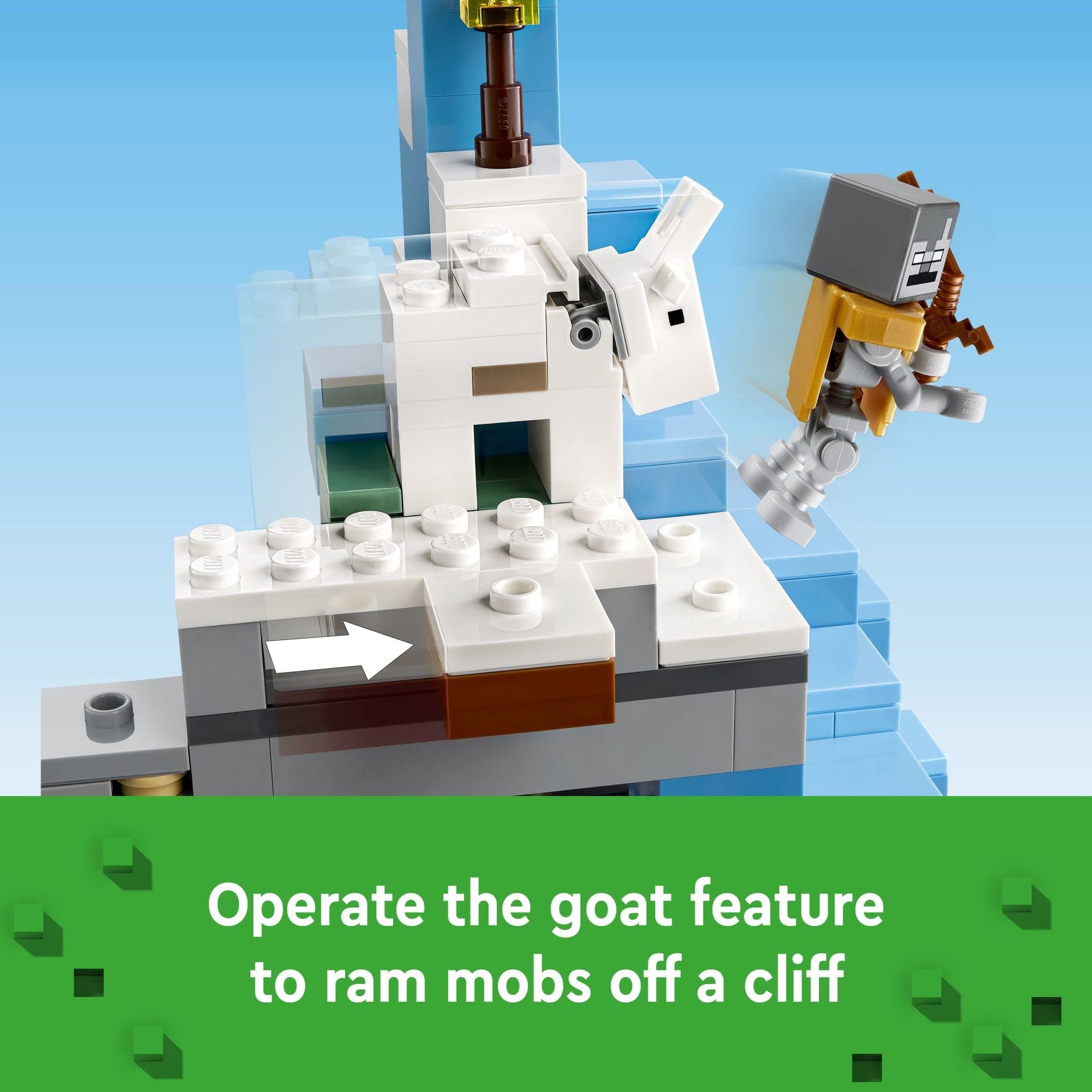 LEGO Minecraft The Frozen Peaks 21243, Cave Mountain Set with Steve, Creeper, Goat Figures & Accessories, ICY Biome Toy for Kids Age 8 Plus Years Old