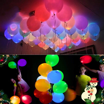 20 LED Light Up Balloons, 12 inch Neon Balloons Mixed Colors Flashing Lasts 24 Hours Glow in the dark for Birthday Glow Party Favors Supplies Wedding