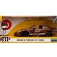 Jada M&M's 1:24 Porsche 911 Turbo Die-Cast Car & 2.75" Brown Figure, Toys for Kids and Adults