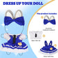 2PCS Bunny Police Doll Outfit Set Blue Shirt and Cap for 15-17cm 4 Inch Blind Box Animal Dolls
