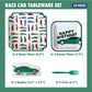 Modern Whimsy Race Car Birthday Party Decorations - 64 Pc Car Tableware Serves 16 - Square Plates, Die-Cut Car Napkins & Forks - Green Boys Car Themed