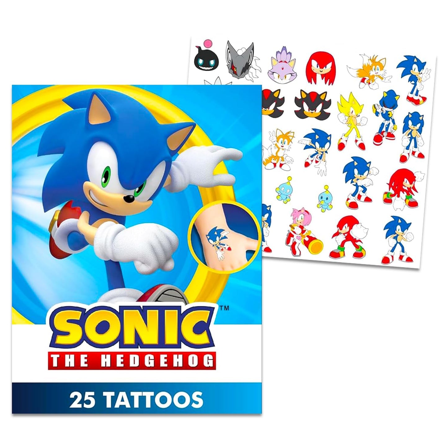 Sonic The Hedgehog Drawing and Painting Set for Boys - Sonic Gift Bundle with Coloring Book, Coloring Utensils, Watercolor Paints, Stickers, Tattoos