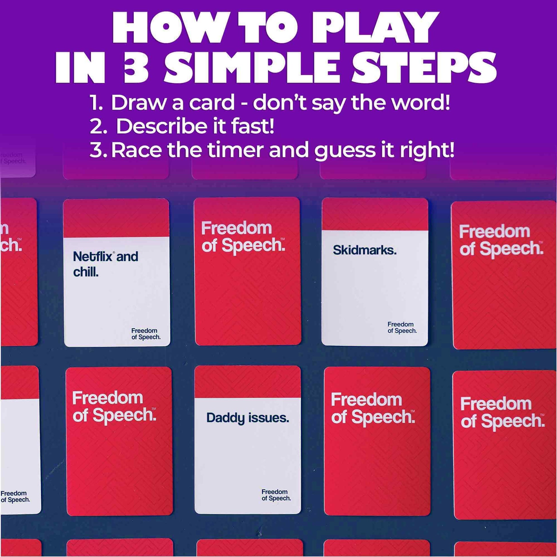 QUOKKA Freedom of Speech Card Board Game - Fast-Paced Guess the Word Challenge - Fun Party Game for Friends and Family Game Night
