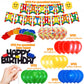 Building Blocks Themed Birthday Party Decorations Pack - Includes Glitter Cake Topper Banners and Balloons - Summer Colorful Themed Bday Party Pack