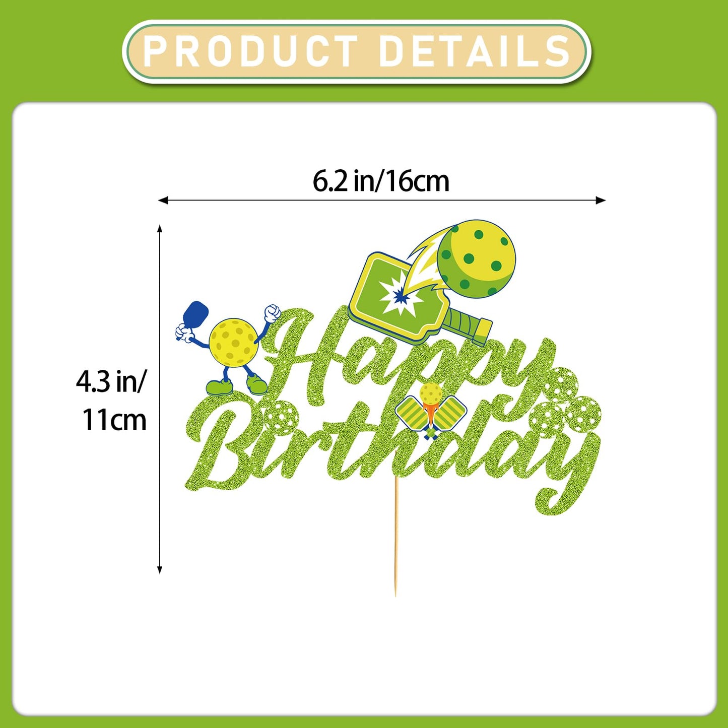 Pickleball Cake Topper Pickleball Cake Decorations Pickleball Birthday Decorations Sports Cupcake Toppers
