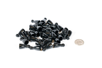 Plastic Pawns: Set of 36 Black Color Board Game Playing Pieces