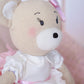 Inspired by Jewel Clover the Bear - Premium Plush Teddy (19”) | Gift-Ready Stuffed Animal with Tulle Skirt & Bow | Handmade Keepsake Doll for Kids