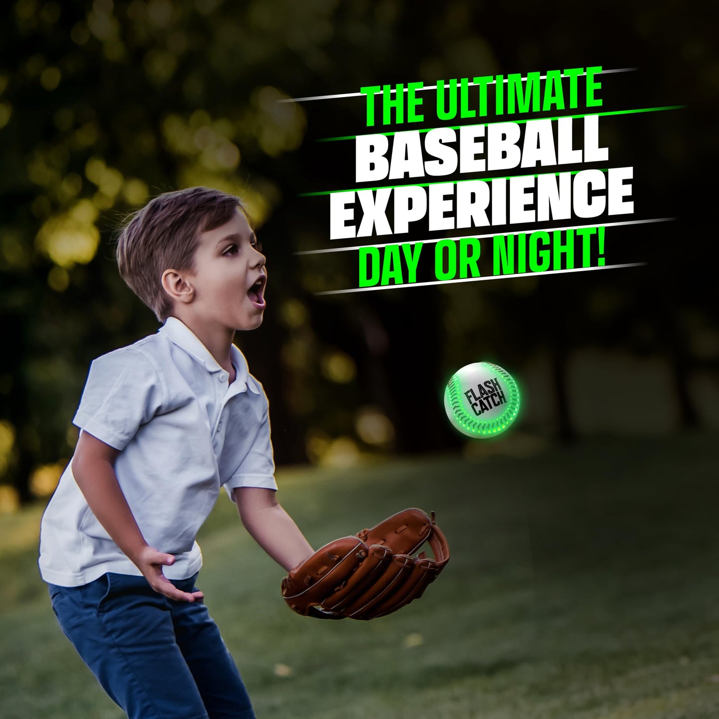 FlashCatch Rechargeable Light Up Baseball - Sports Gifts for Boys - Ball Accessories Gear Gift Ideas for Teenage Boy - Glow in Dark Balls - Cool Stuff