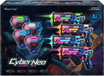 Laser Tag Set of 4, Lazer Tag Guns & Vests, Gift Ideas for Kids Teens and Adults, Cool Birthday Toys for Teenage Ages 8 9 10 11 12+Year Old Boy &