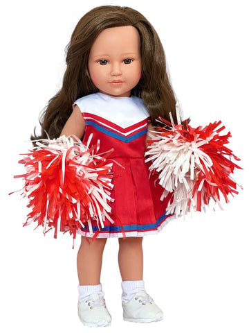 MBD Red Cheerleader Outfit Fits 18 Inch Girl Dolls- Fashion Doll Clothes