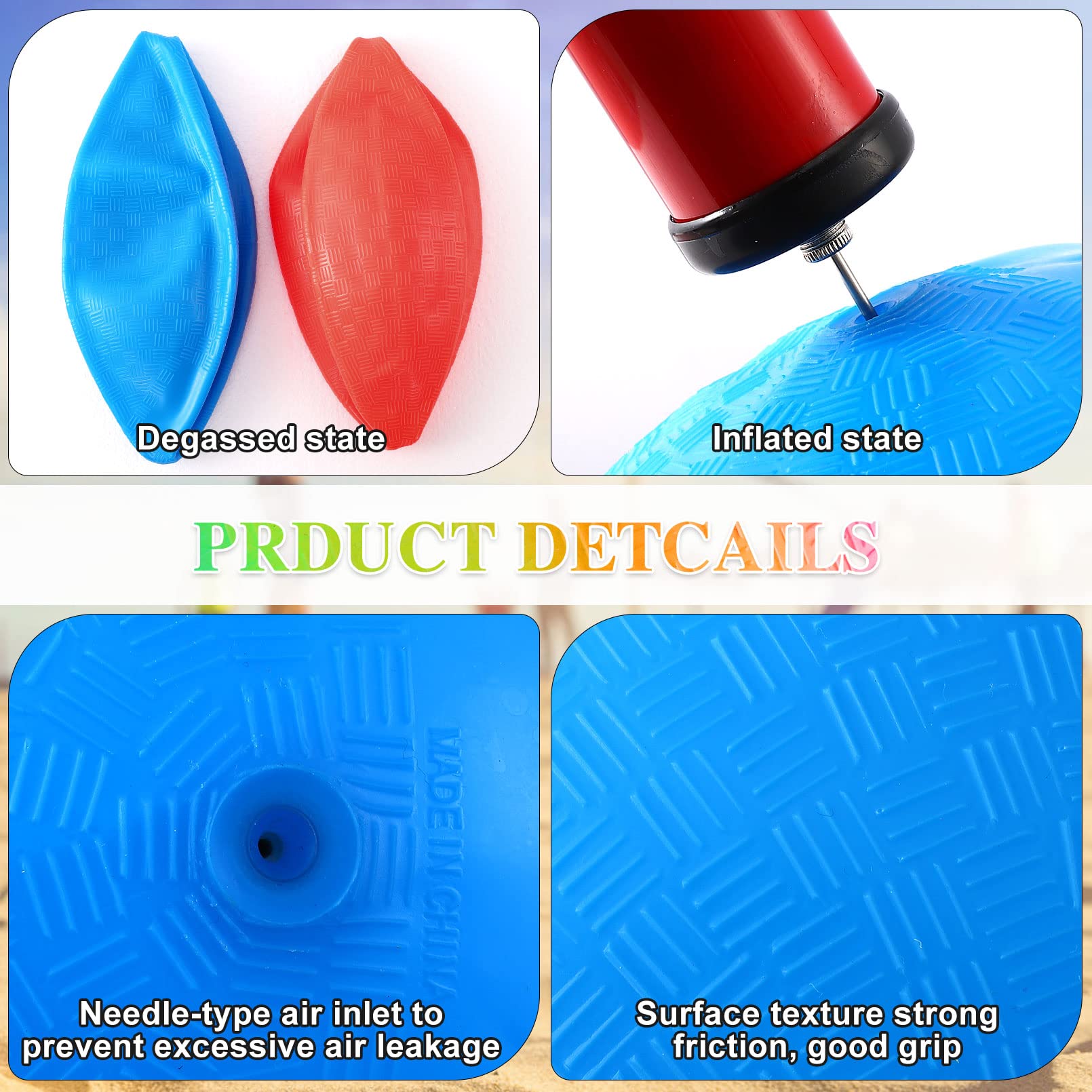 Nakotii 6PCS Playground Balls,8.5 Inch Inflatable Dodge Balls,Dodgeball Balls,Rubber Bouncy Dodge Ball with 1 Hand Pump for Indoor Outdoor Games Camps