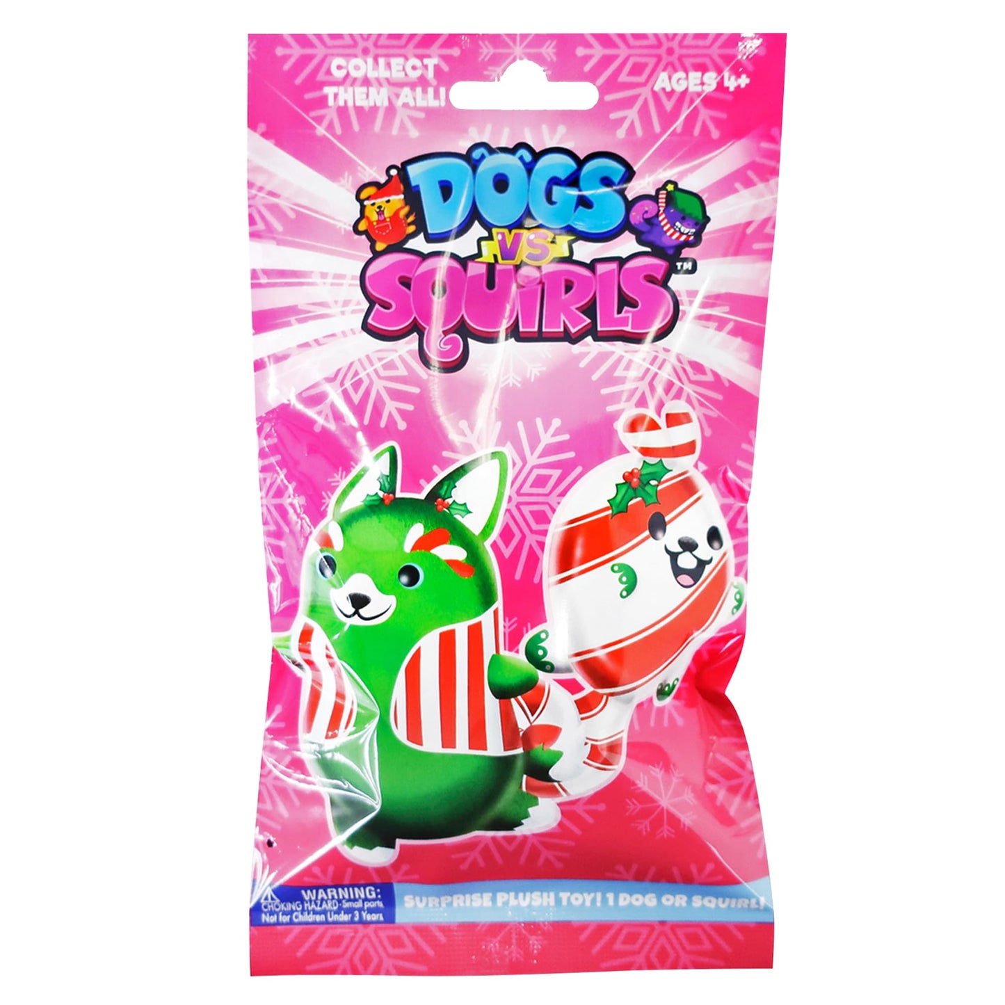 Dogs vs Squirls Christmas Mystery 12-Pack | Christmas Blind Bags for Boys and for Girls | Mystery Bags for Advent Calendars | Plush Bean-Filled Dogs