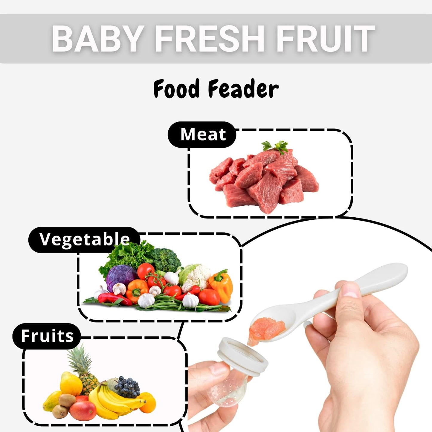 SnuggyBaby Fresh Food Feeder & Teether - 100% Food-Grade Silicone, BPA-Free, Ergonomic Grip, Mesh-Free, Easy-to-Clean, Introduce Solids Safely