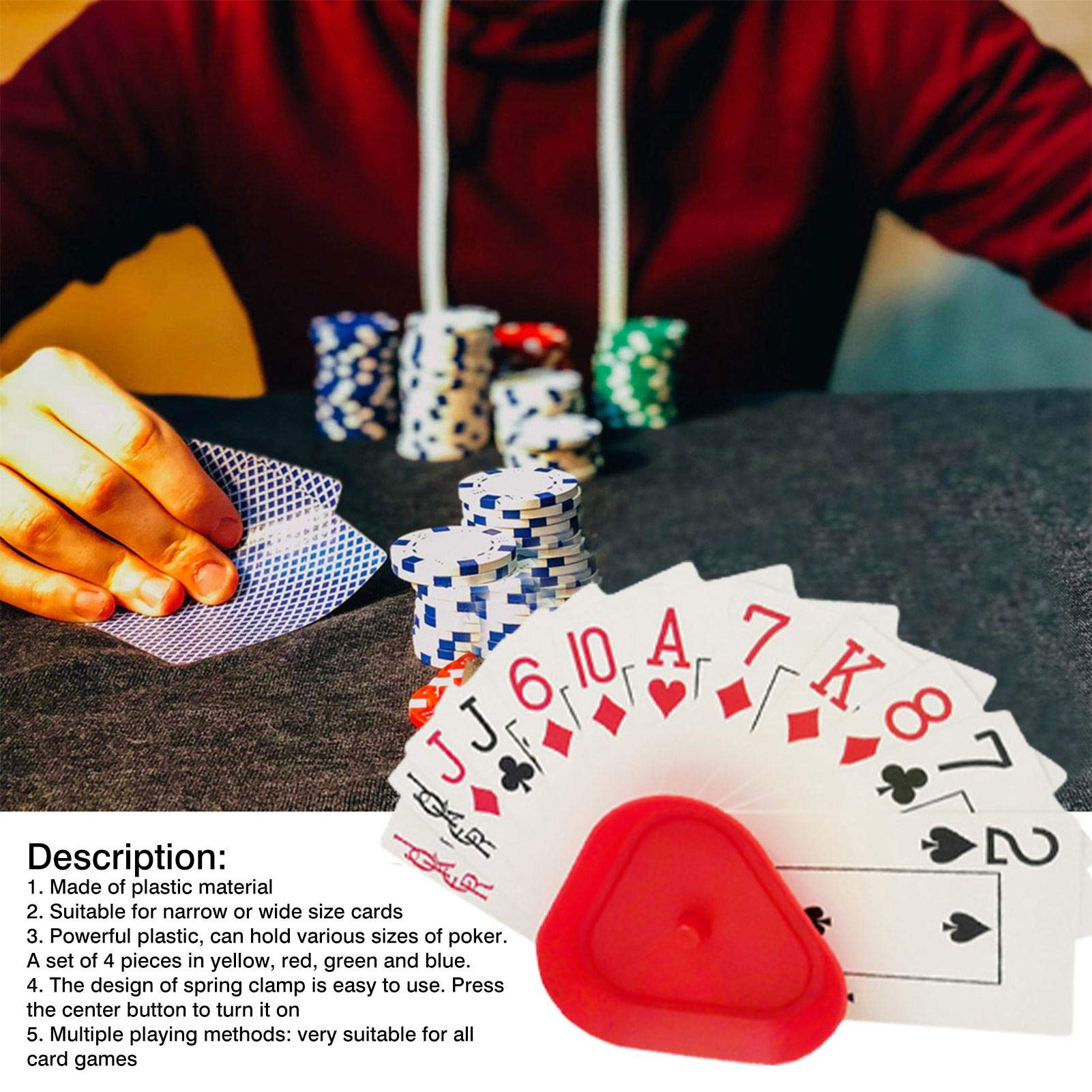 maojin Triangular Card Holder, Triangle Shaped Hands Free Playing Card Holder, Multiple Playing Methods for All Card Games, A for Those That Love