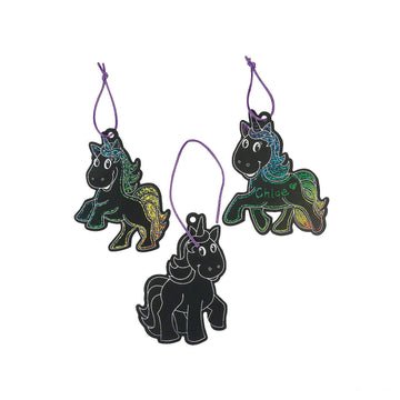 Unicorn Magic Scratch Ornaments - 24 Pc - Crafts for Kids and Fun Home Activities