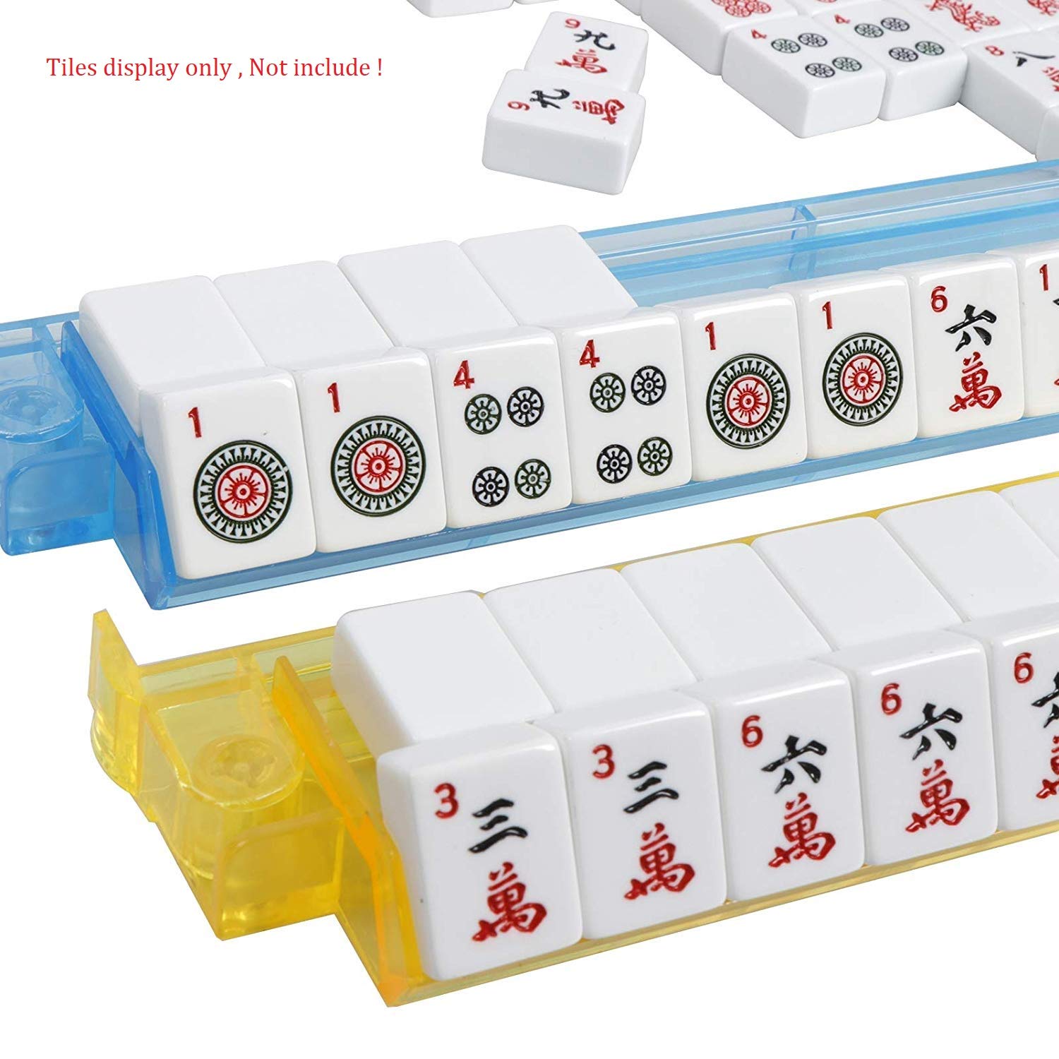 C&H Solutions ~ Acrylic Mahjong Mah Jongg Rack and Pusher Combo ,Mah Jong Combo Racks- Multi - Color - Set of 4