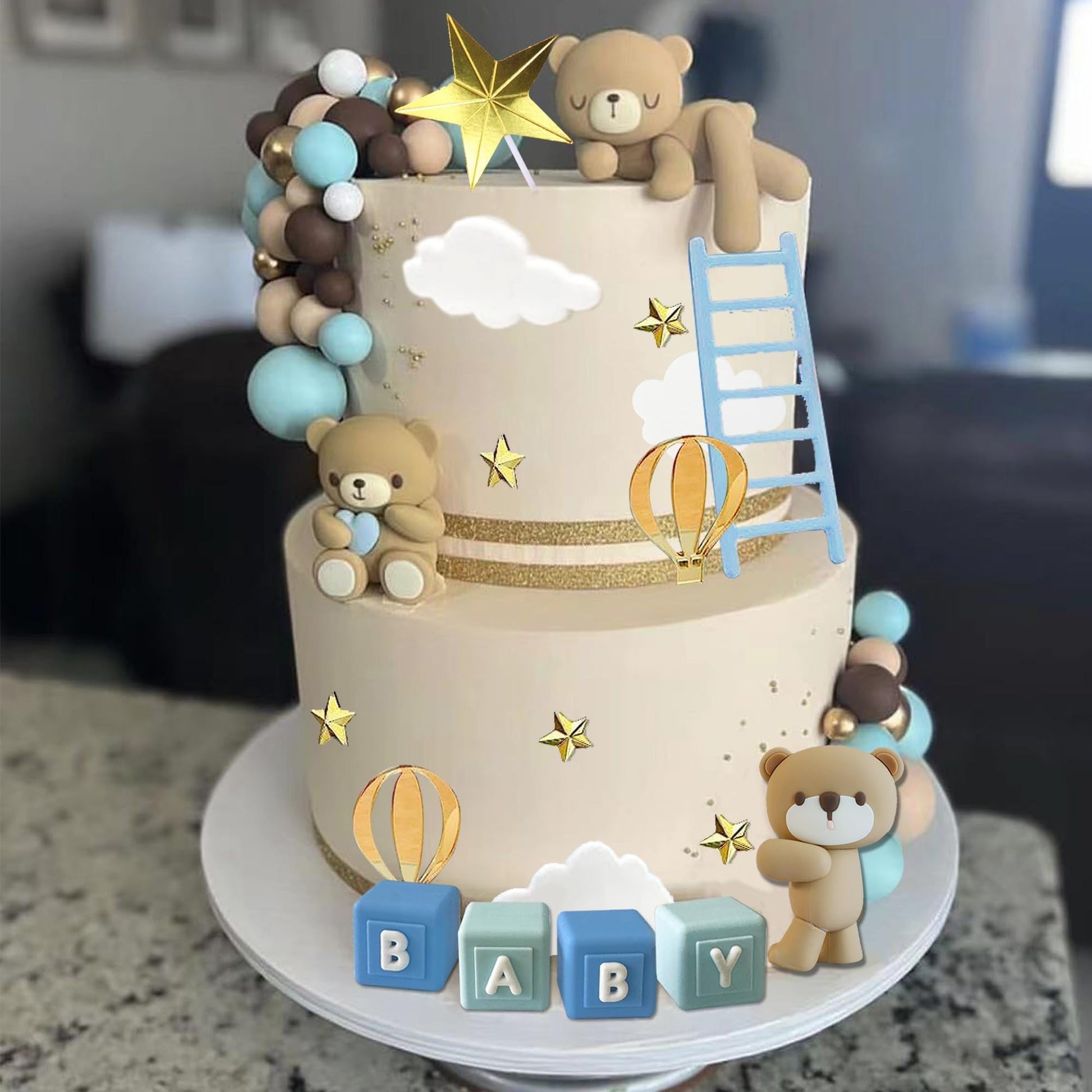 Bear Cake Toppers Baby Shower Cake Decorations