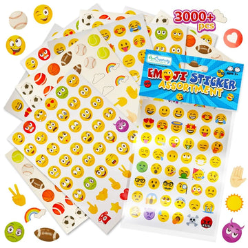 ArtCreativity 3000+ Emoticon Stickers for Kids, Includes 12 Packs with 72 Sticker Sheets, Emoticon Sticker Set for Teacher Classroom Rewards, Art
