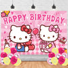 Cartoon Kitty Birthday Party Supplies Backdrop 5x3 Hello Cat Happy Birthday Background Photography Cartoon Cat Party Decorations Banner Photo Booth