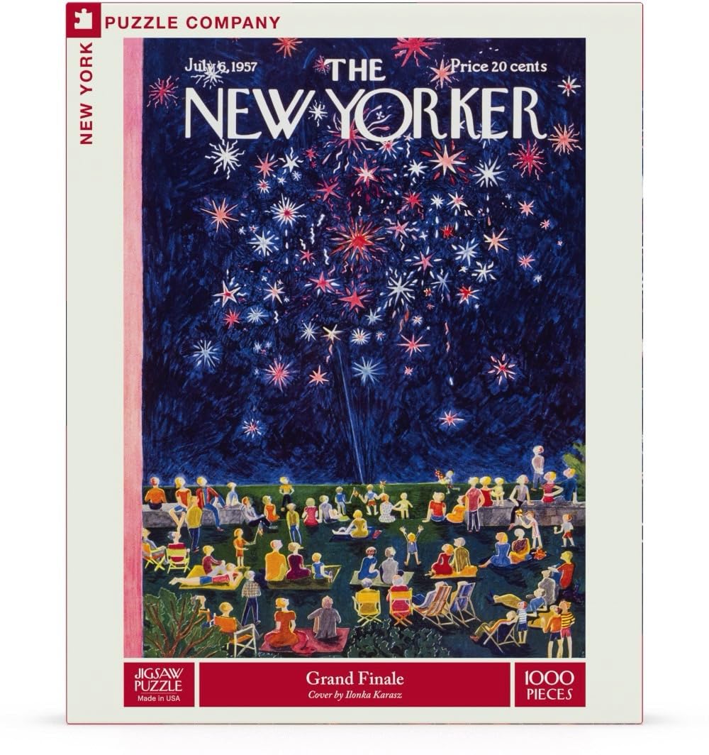 New York Puzzle Company - New Yorker Grand Finale - 1000 Piece Jigsaw Puzzle for Adults by Ilonka Karasz
