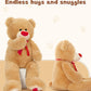 MaoGoLan Giant Teddy Bear 36" Stuffed Animal - Red Heart Footprints Big Teddy Bear Plush for Valentines Gift,Anniversary,Long Distance