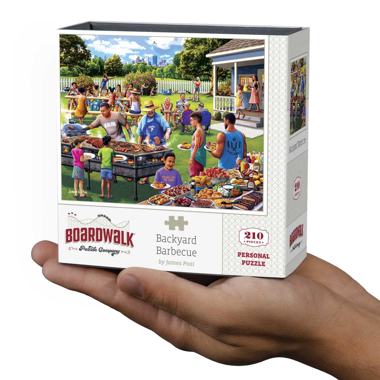 Boardwalk Backyard Barbecue 210 Piece Personal Puzzle, Jigsaw Puzzles with Premium Box, BBQ Summer Gifts for Adults, 6"x8"
